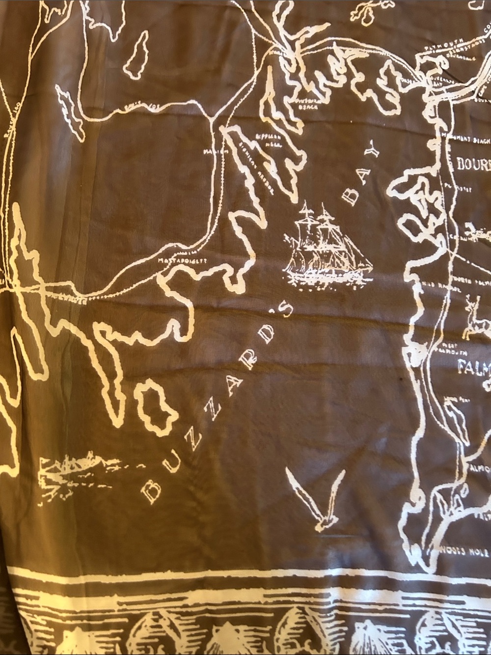 Cape Cod Map Scarf  - Blue - Picture 4 of 12